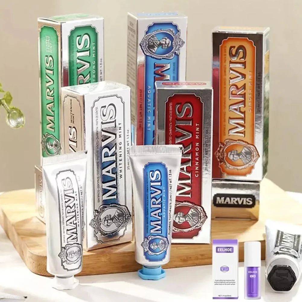 Marvis Whitening Toothpaste 85ml - Italian Refreshing Mint Toothpaste Whitens, Reduces Plaque, Protects Teeth